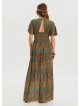 Flounce Sleeve, Shorts Detailed Petrol Women's Bohemian Jumpsuit 4487